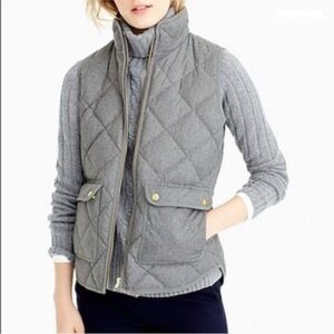 NWT J. Crew Excursion Quilted Down Vest, Grey, XXS
